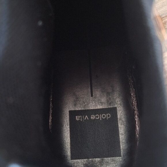 Dolce Vita Huey Lugged Chelsea Ankle Boot Black Exotic Croc size 10 Women's EUC - Picture 11 of 12